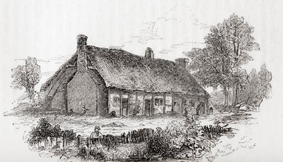 Haus von Samuel Butler, Pershore, Worcestershire, England. Samuel Butler, 1613-1680. Englischer Dichter und Satiriker, aus Old England: A Pictorial Museum, veröffentlicht 1847 von English School